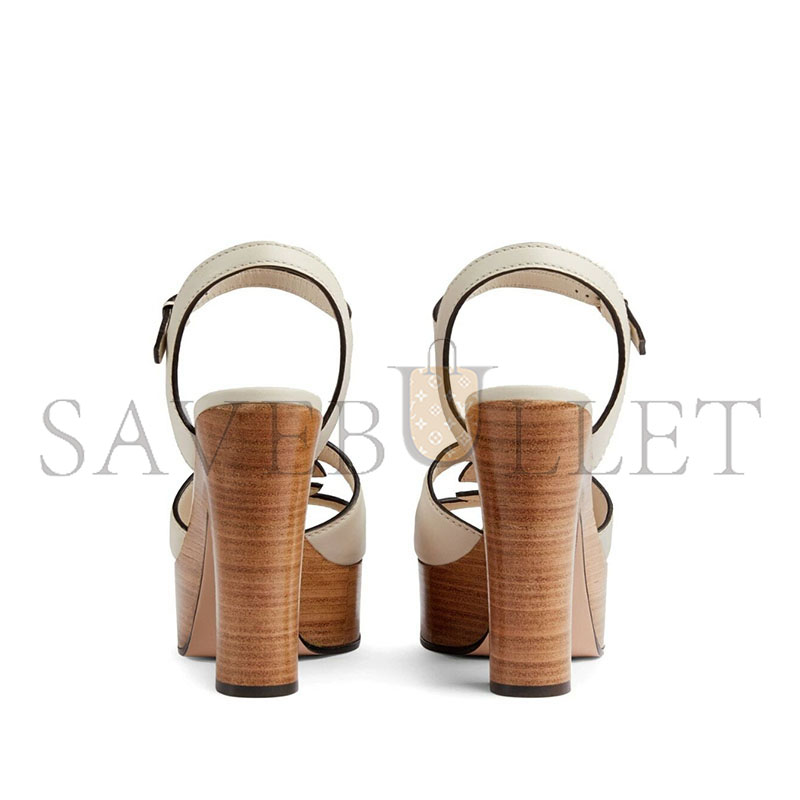 GUCCI LEATHER HEEL SANDALS 